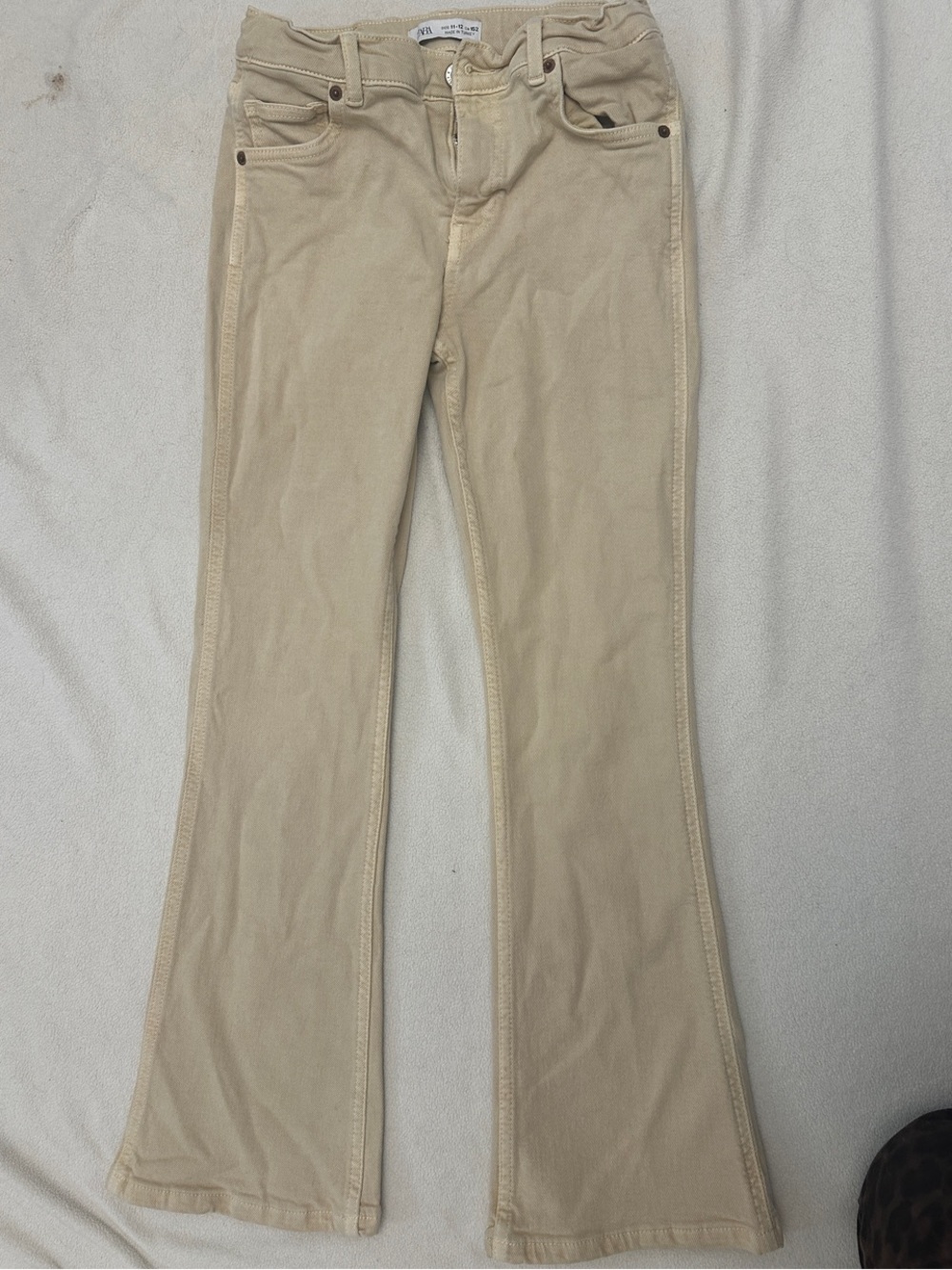 Zara Light Beige Flare Kids Jeans